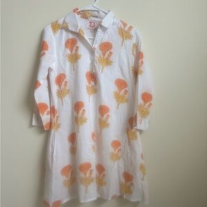 Victoria Dunn Sully Mandarin XS dress orange and yellow flowers